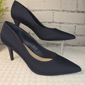 ALFANI STEP 'N FLEX JEULES TEXTURED POINTED PUMPS NAVY BLUE WOMENS 9 NWOT